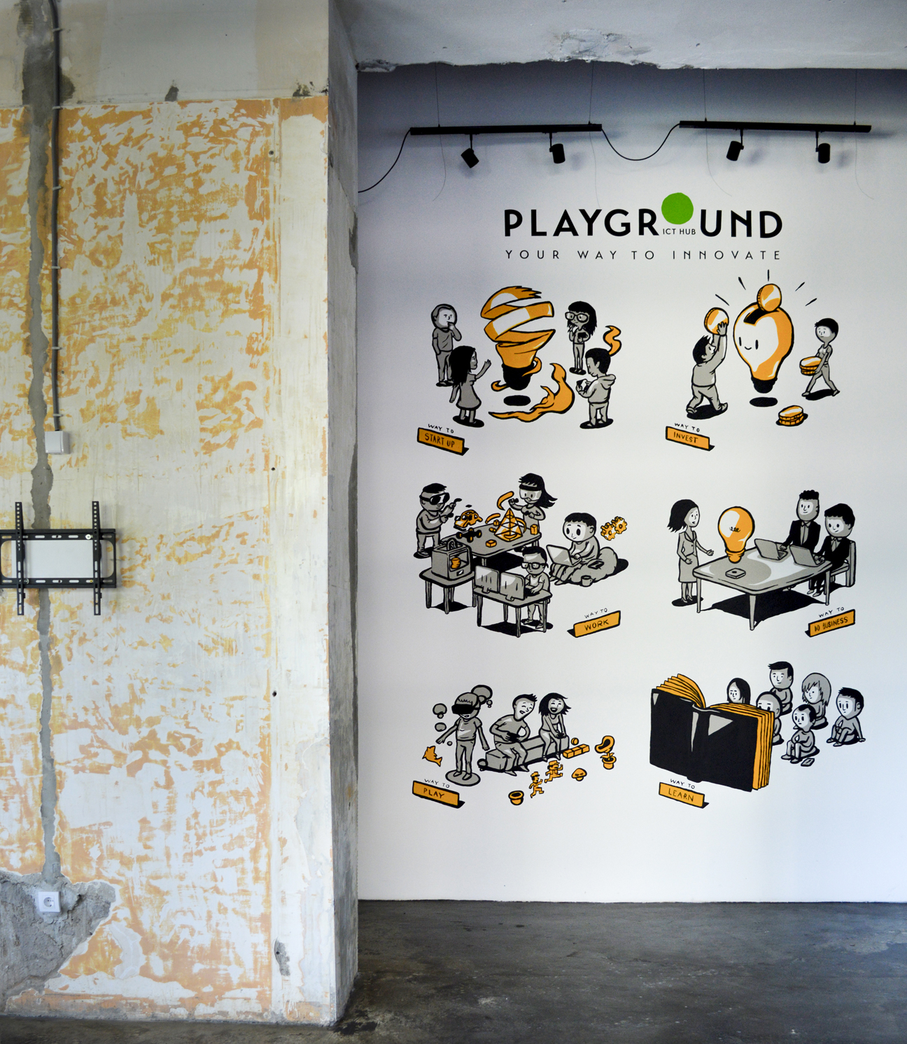 ICT Hub Playground Office mural belgrade